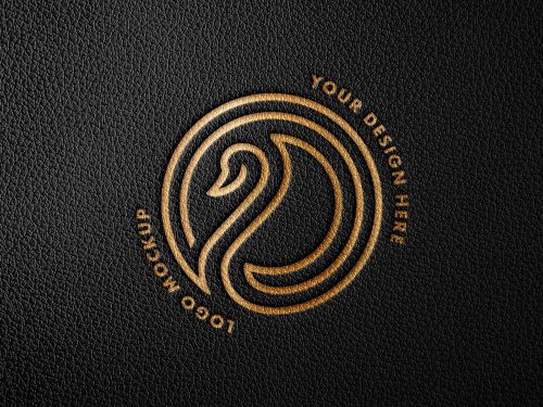 Debossed Leather Foil Logo Mockup