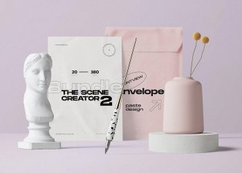 Envelope and Postcard Free Mockup