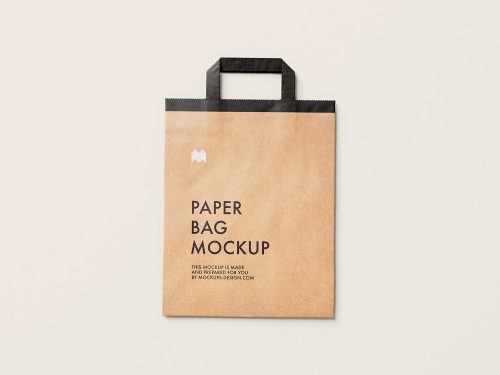 Flattened Paper Bag Free Mockup