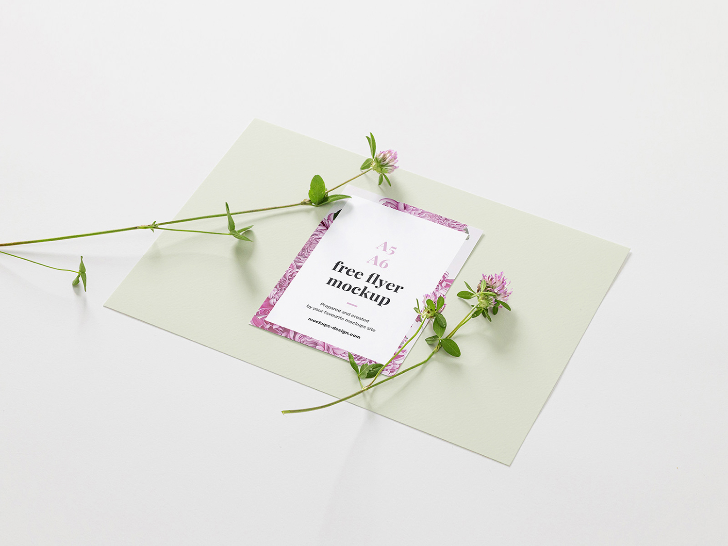 Floral A6 Flyer Free Mockup