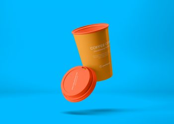 Flying Coffee Cup Free Mockup