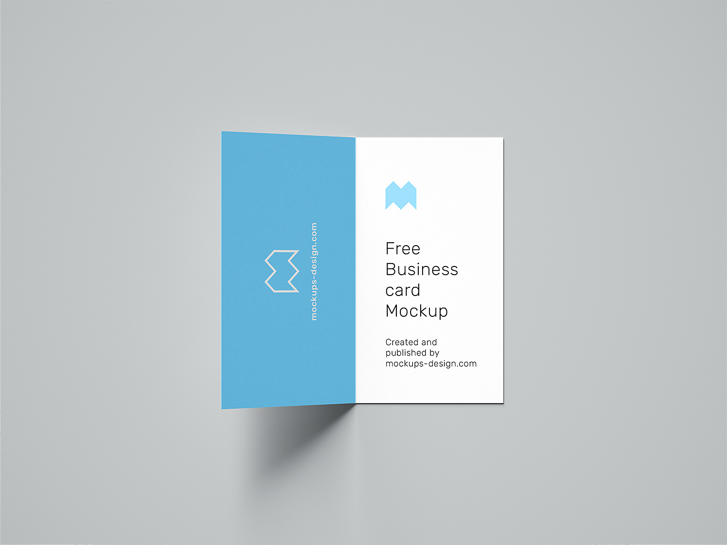 Folded Business Card Free Mockup