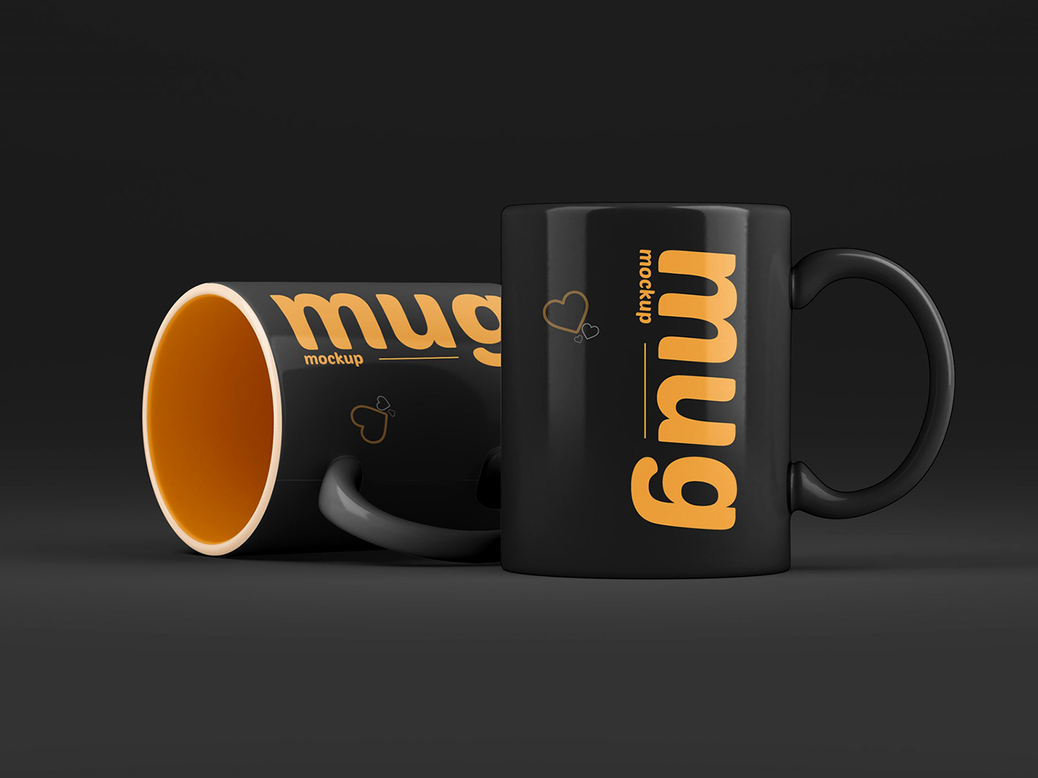 Gold Christmas Coffee Mug Mockup / 2 White Mugs