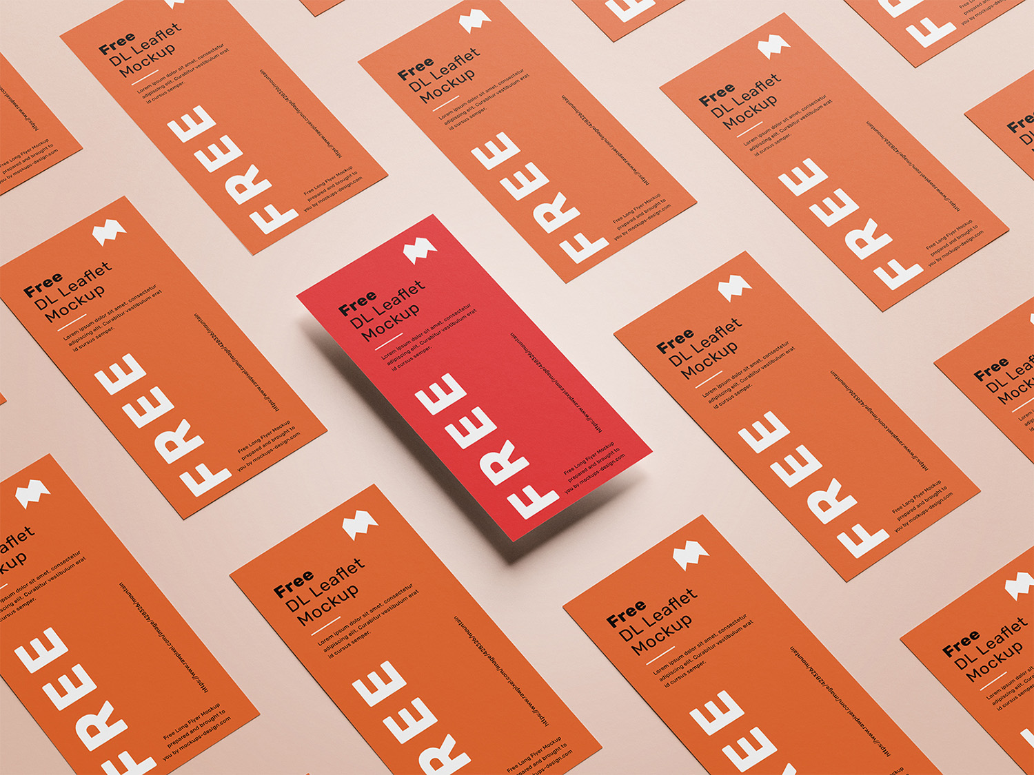 Free DL Leaflet Grid Mockup