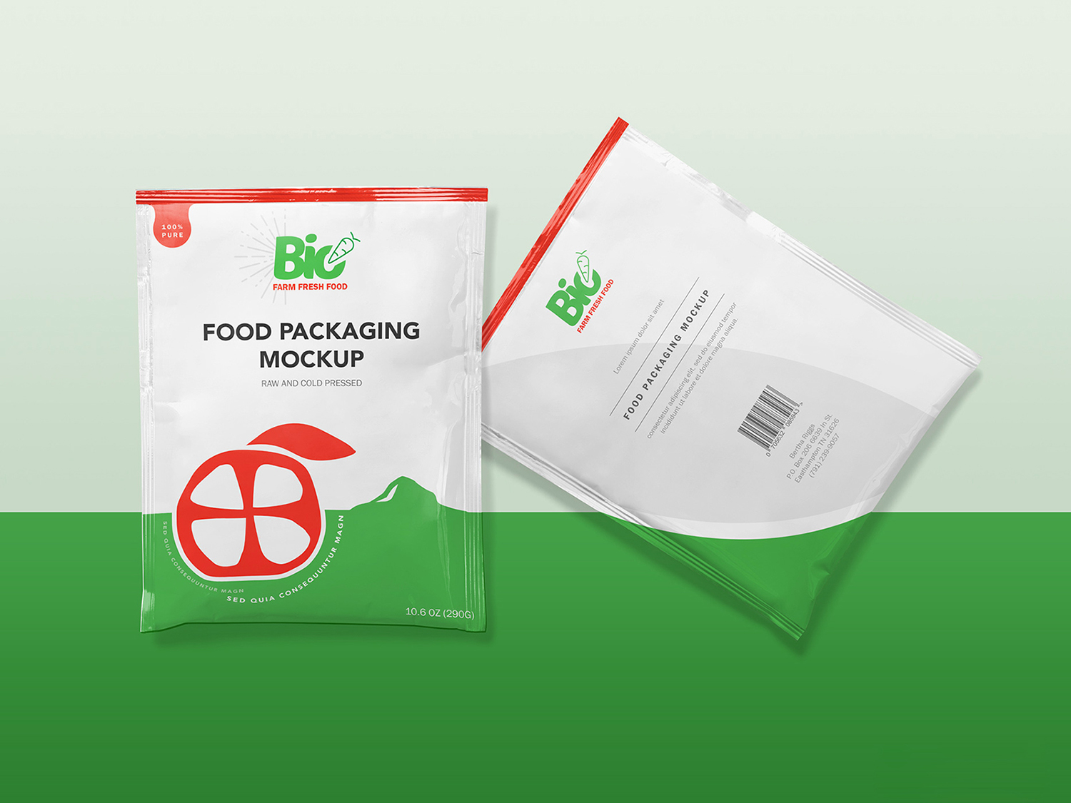 Free Foil Sachet PSD Mockup