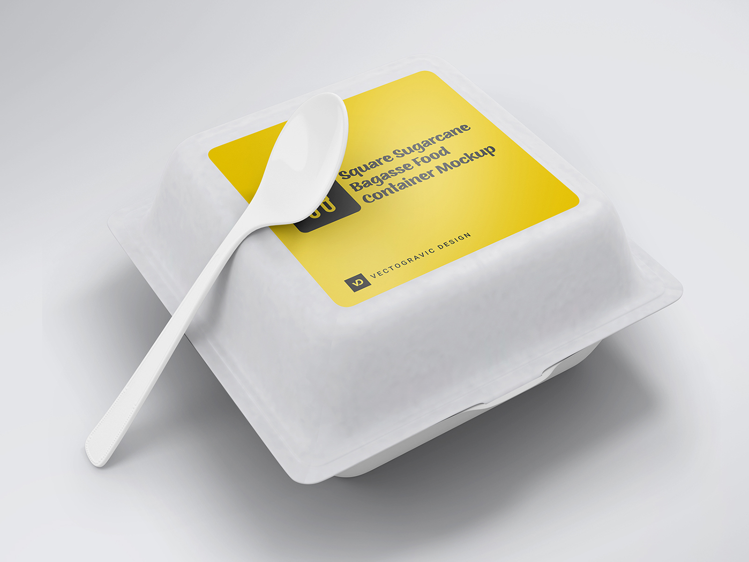 Free Sugarcane Bagasse Food Container Mockup