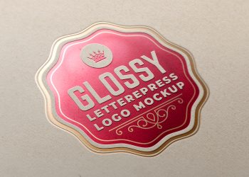 Glossy Letterpress Logo Free Mockup