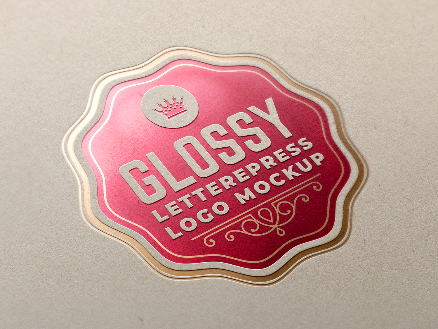 Glossy Letterpress Logo Free Mockup