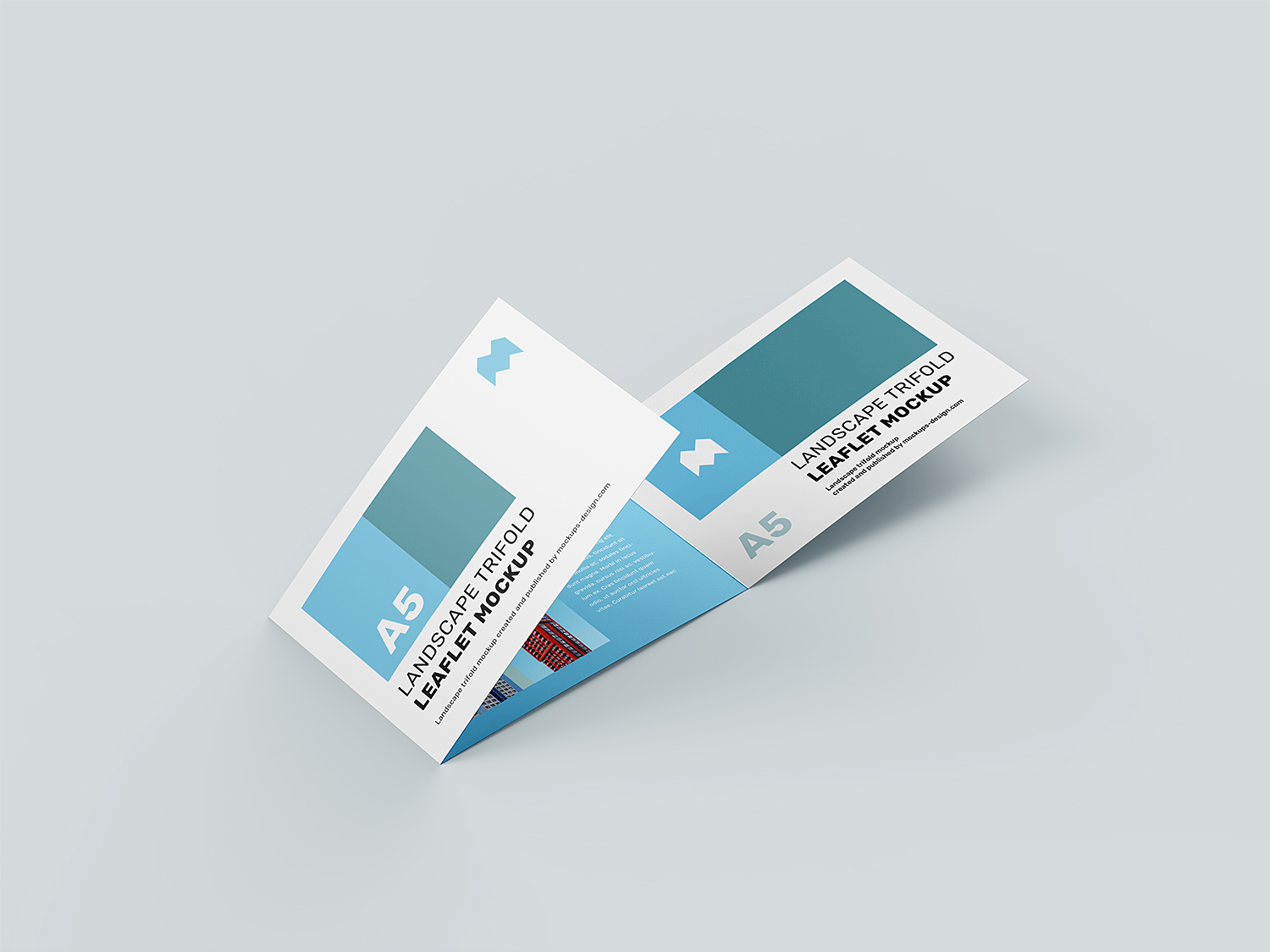 Landscape Trifold Leaflet Free Mockup