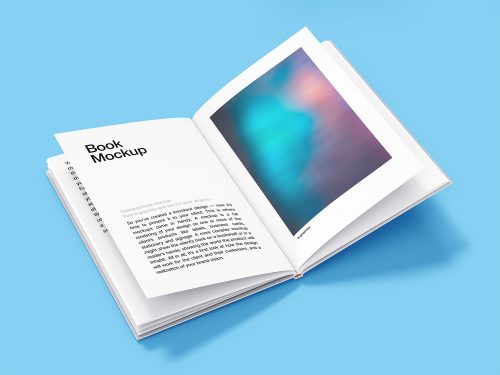 Open Hardcover Book Free Mockup
