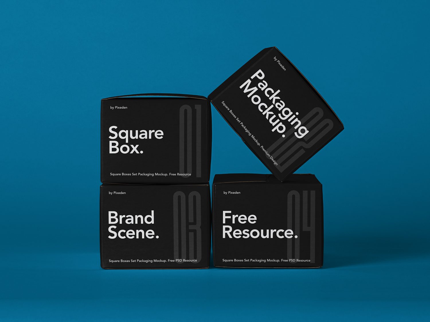 Square Boxes Packaging Free Mockup Set