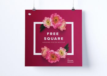 Square Hanging Poster Mockup