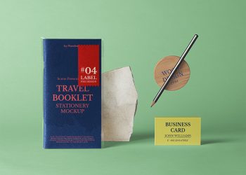 Travel Booklet Free Mockup Scene