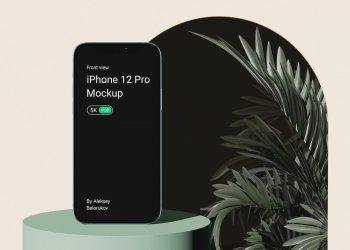 iPhone 12 Pro with Plant Free Mockup Scene