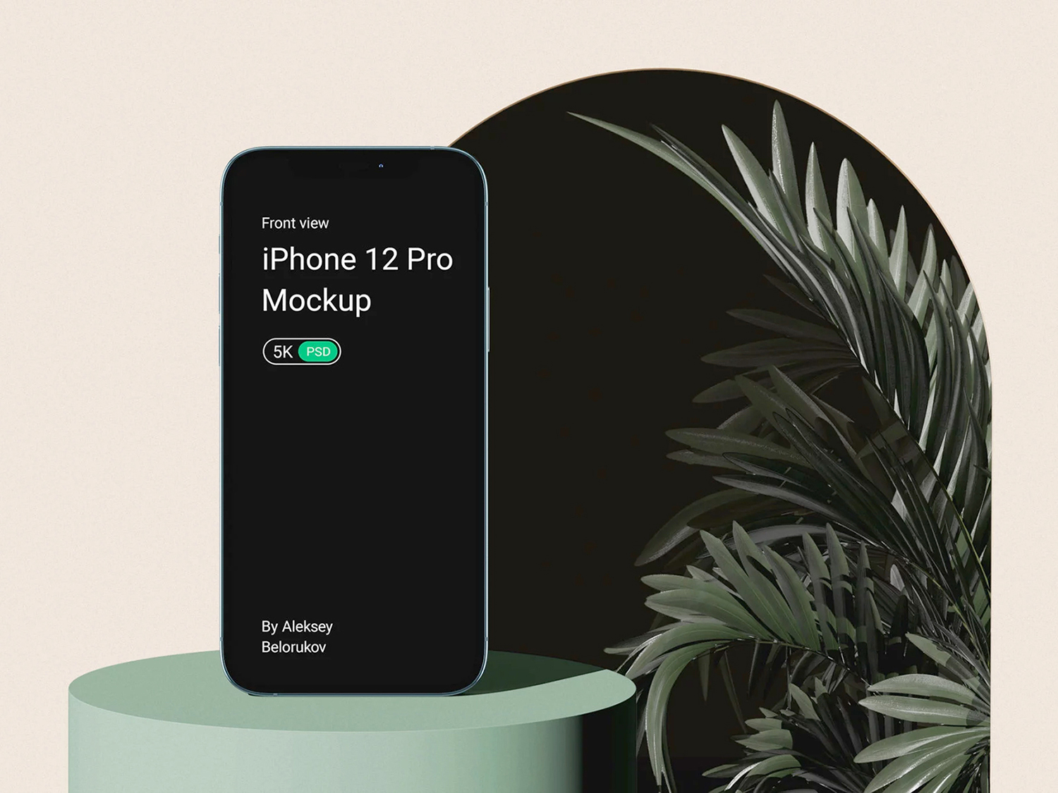 iPhone 12 Pro with Plant Free Mockup Scene