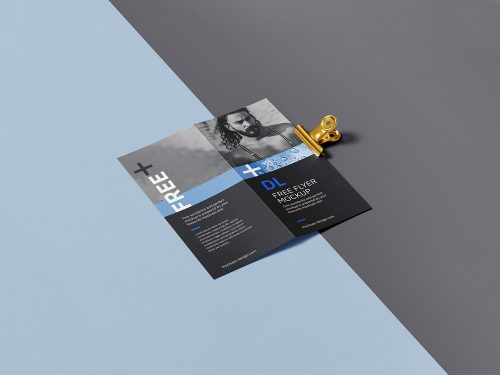 Bi-Fold DL Flyer Free Mockup