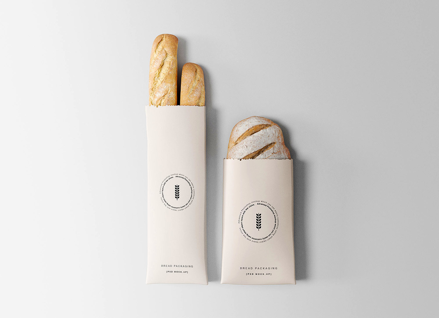Bread Packaging Paper Bag Free Mockup