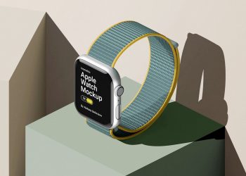Free Apple Watch Mockup Isometric Scene