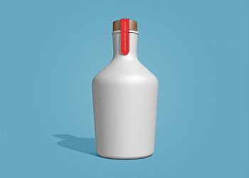 Free Ceramic Bottle Mockup