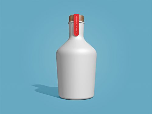 Free Ceramic Bottle Mockup