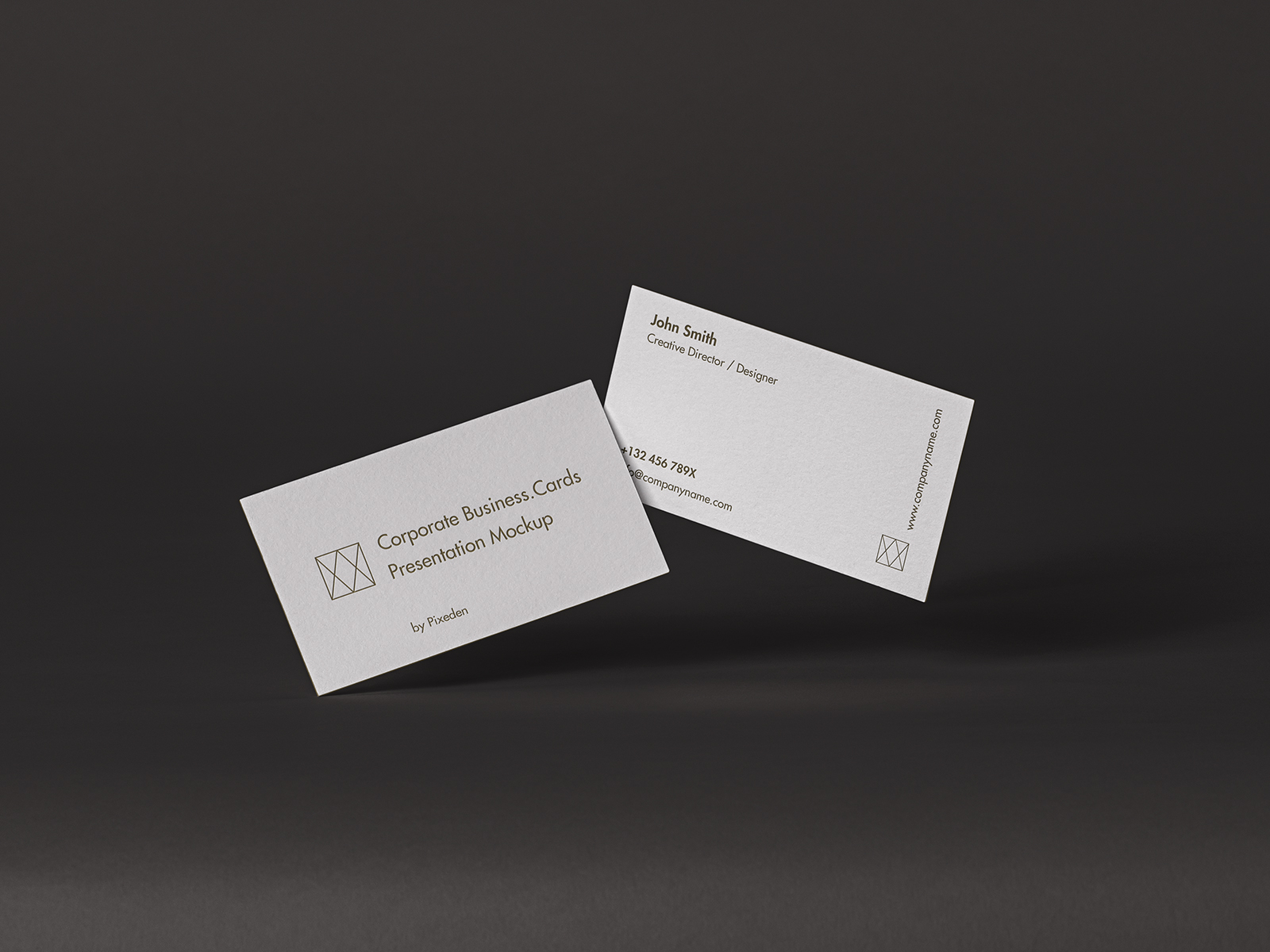 Free Corporate Business Card Mockup