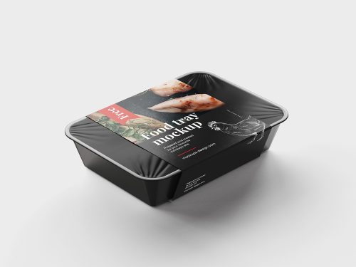 Free Food Tray Packaging Mockup