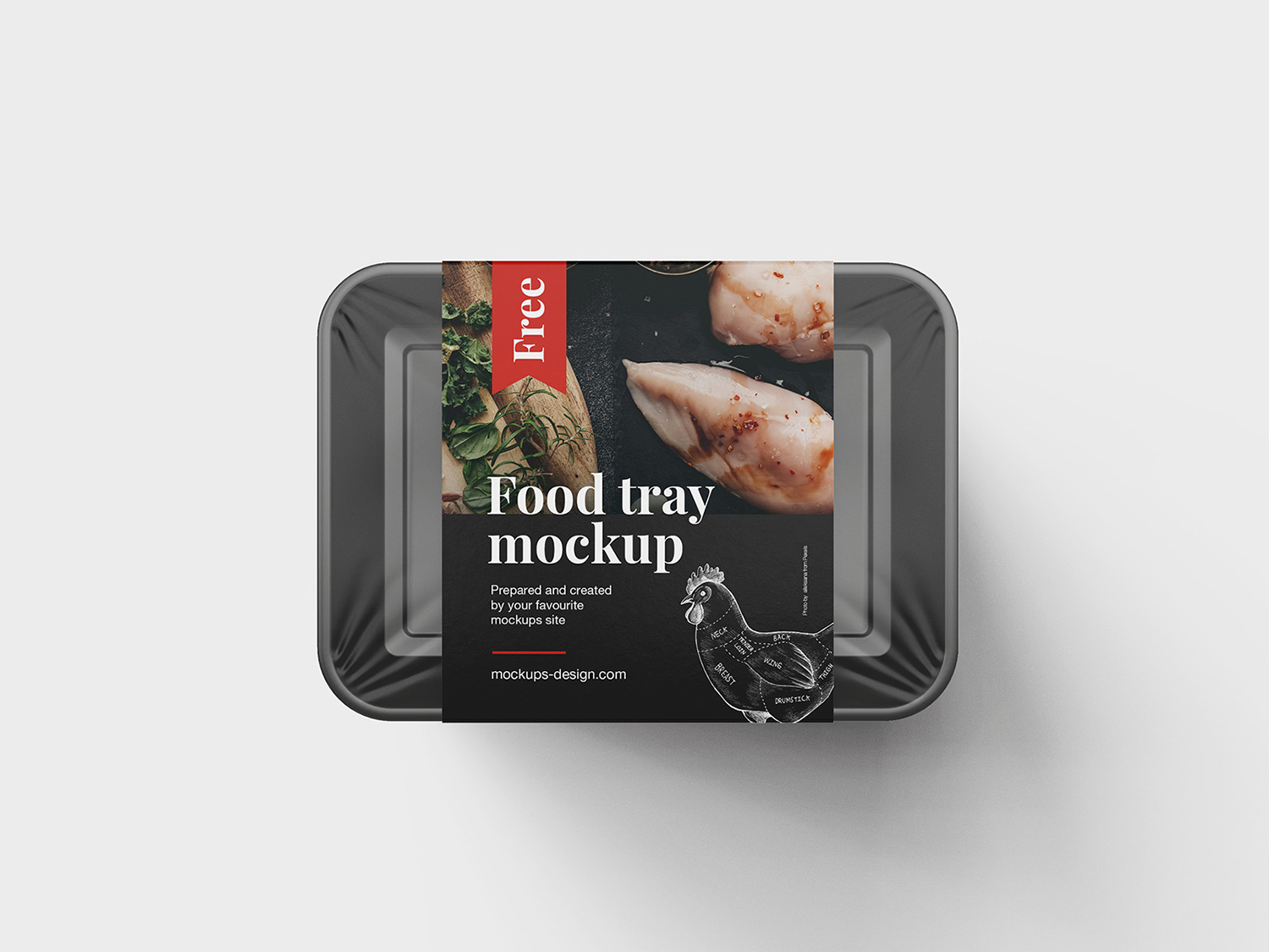 Free Food Tray Packaging Mockup