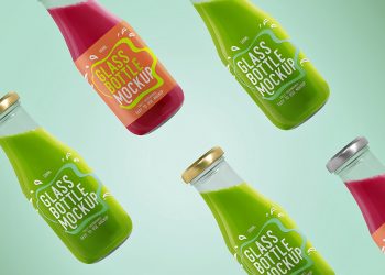 Free Glass Bottle Mockup