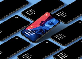 Free Isometric iPhone 11 Pro Mockup