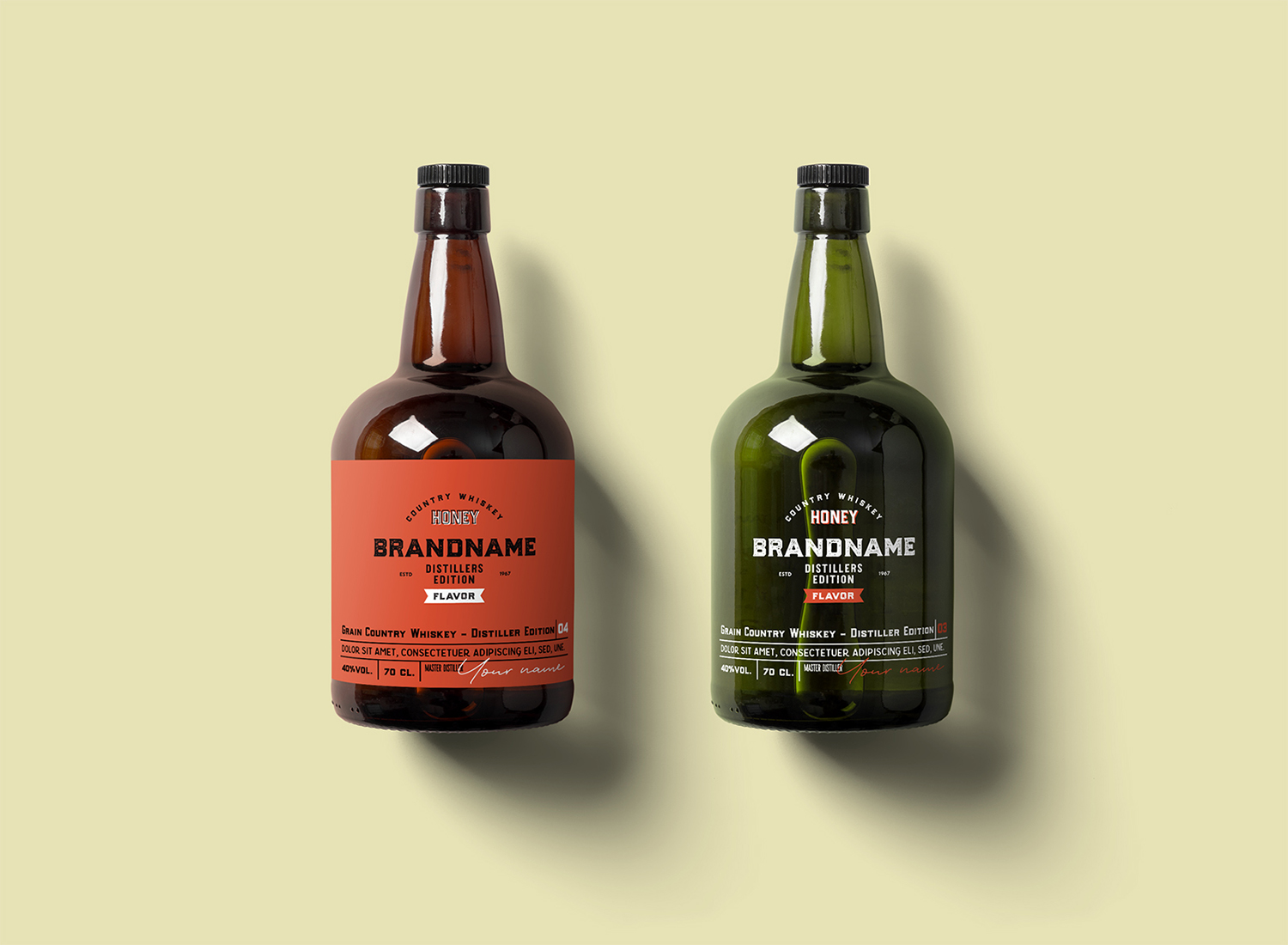 Free Rum Bottle Mockup