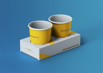 Paper Cup Holder Free Mockup