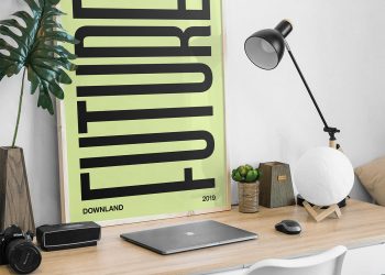 Picture Frame on a Desk Free Mockup