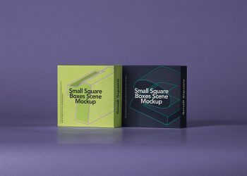 Small Square Box Free Mockup Set