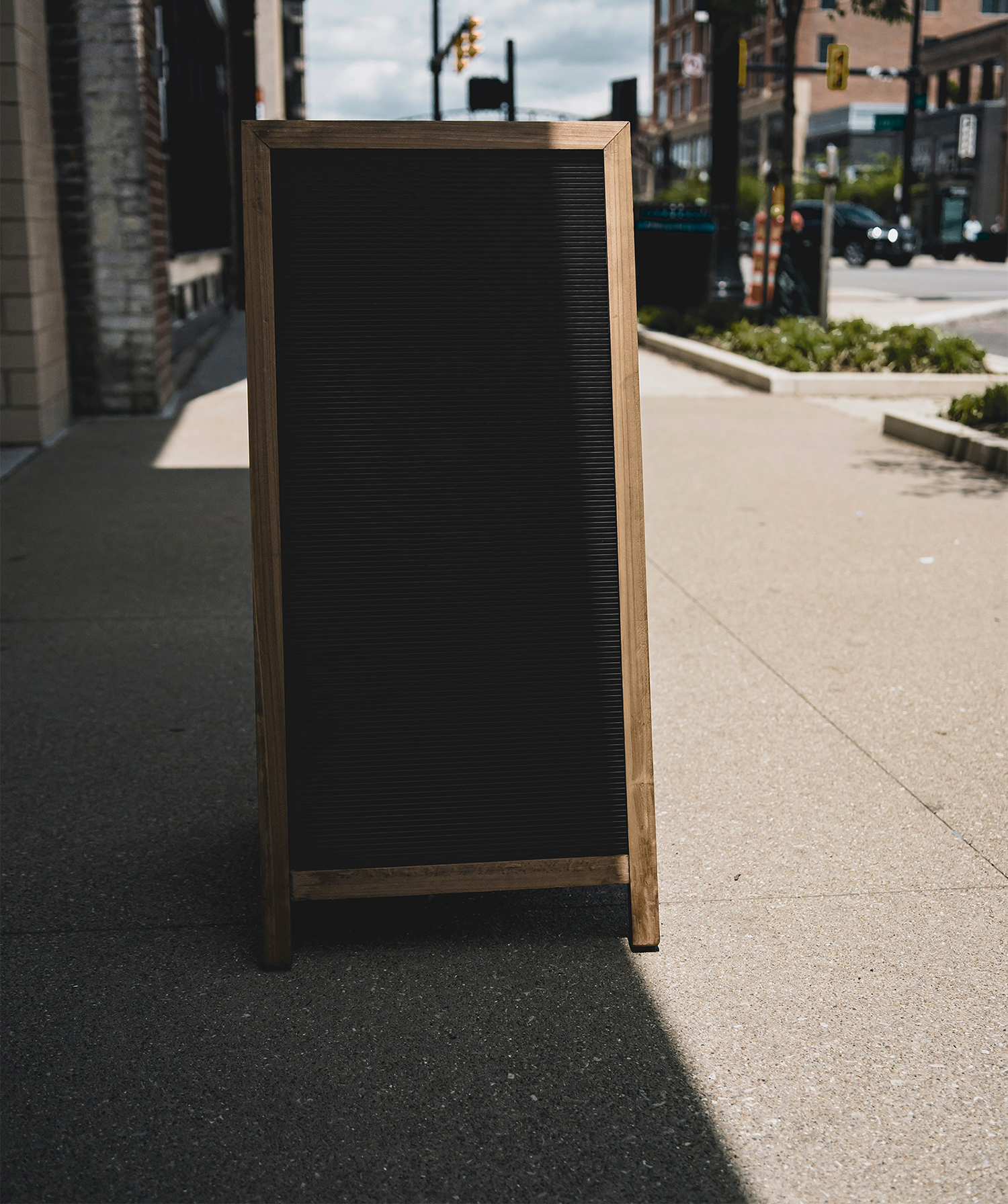 Street A-Stand Sign PSD Mockup
