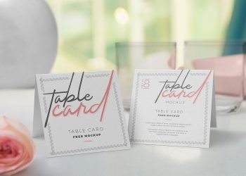 Table Card Free Mockup