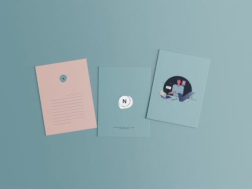 3 Postcard PSD Free Mockups