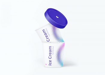 500ml Ice Cream Paper Tubs Mockup