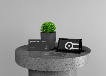 Business Cards with Plant Branding Free Mockup