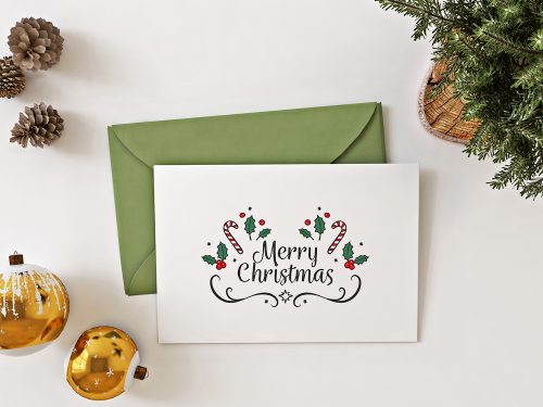 Christmas Card Free Mockup Top View