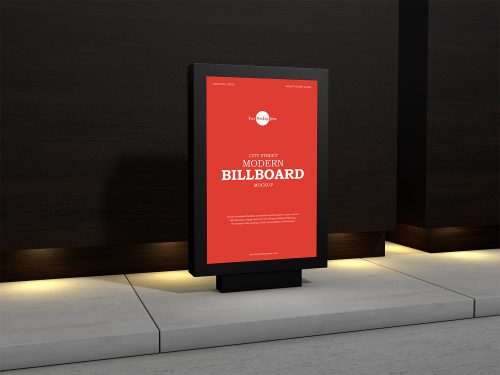 City Street Modern Billboard Free Mockup