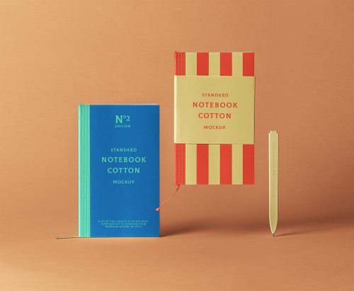 Cotton PSD Notebook Free Mockup