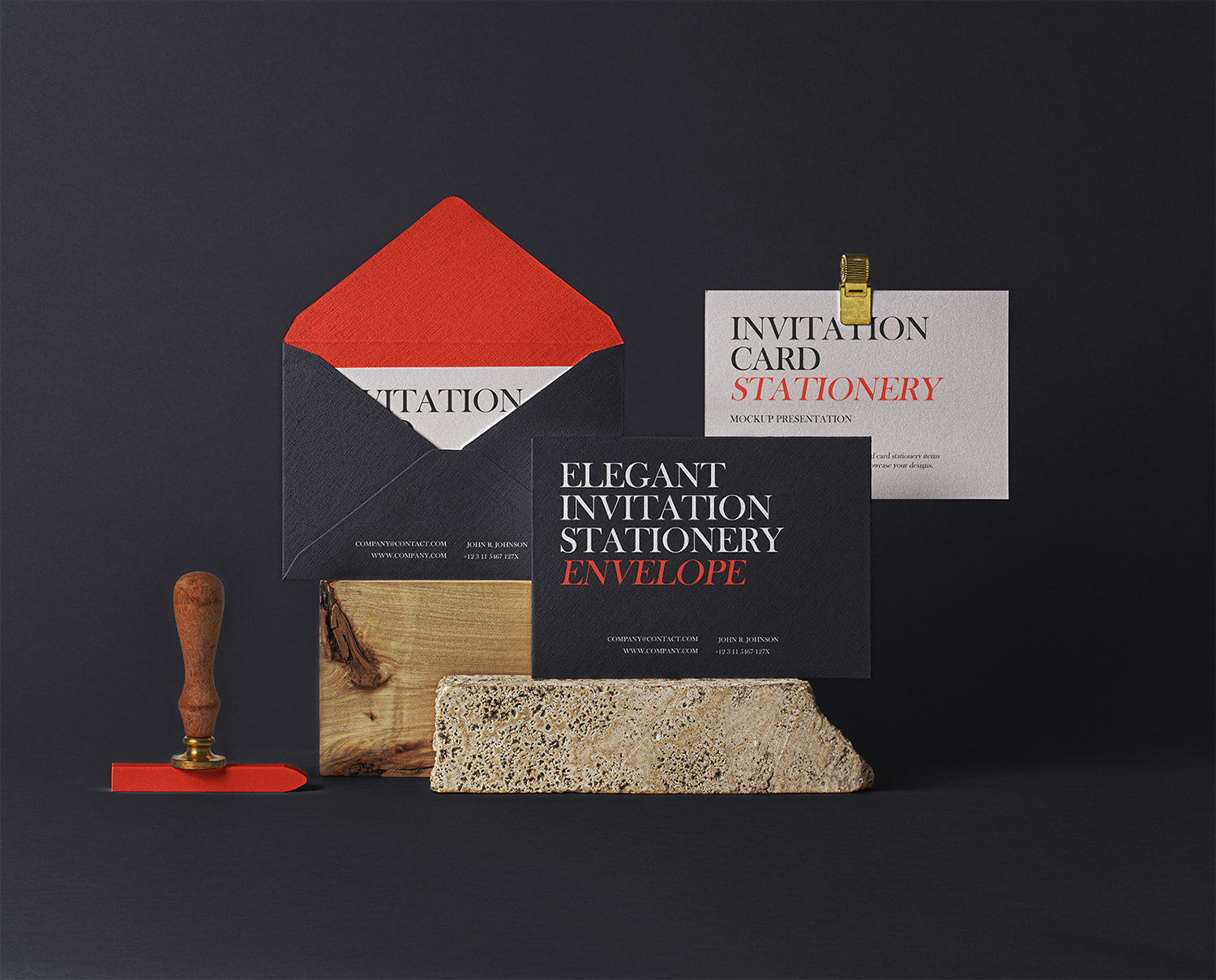 Elegant PSD Invitation Mockup Set