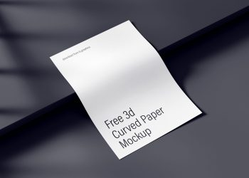 Free Curved A4 Paper Mockup