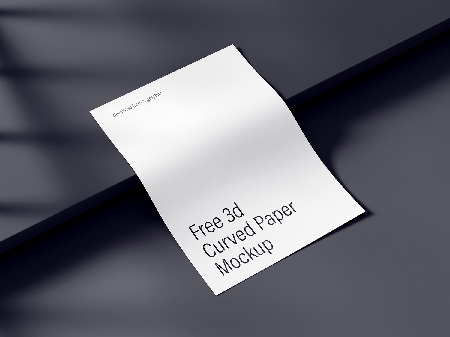 Free Curved A4 Paper Mockup