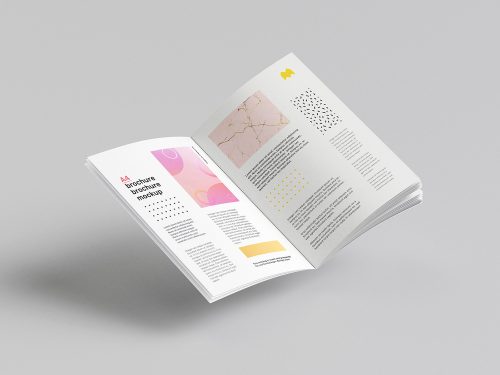 Free Floating A4 Brochure Mockup