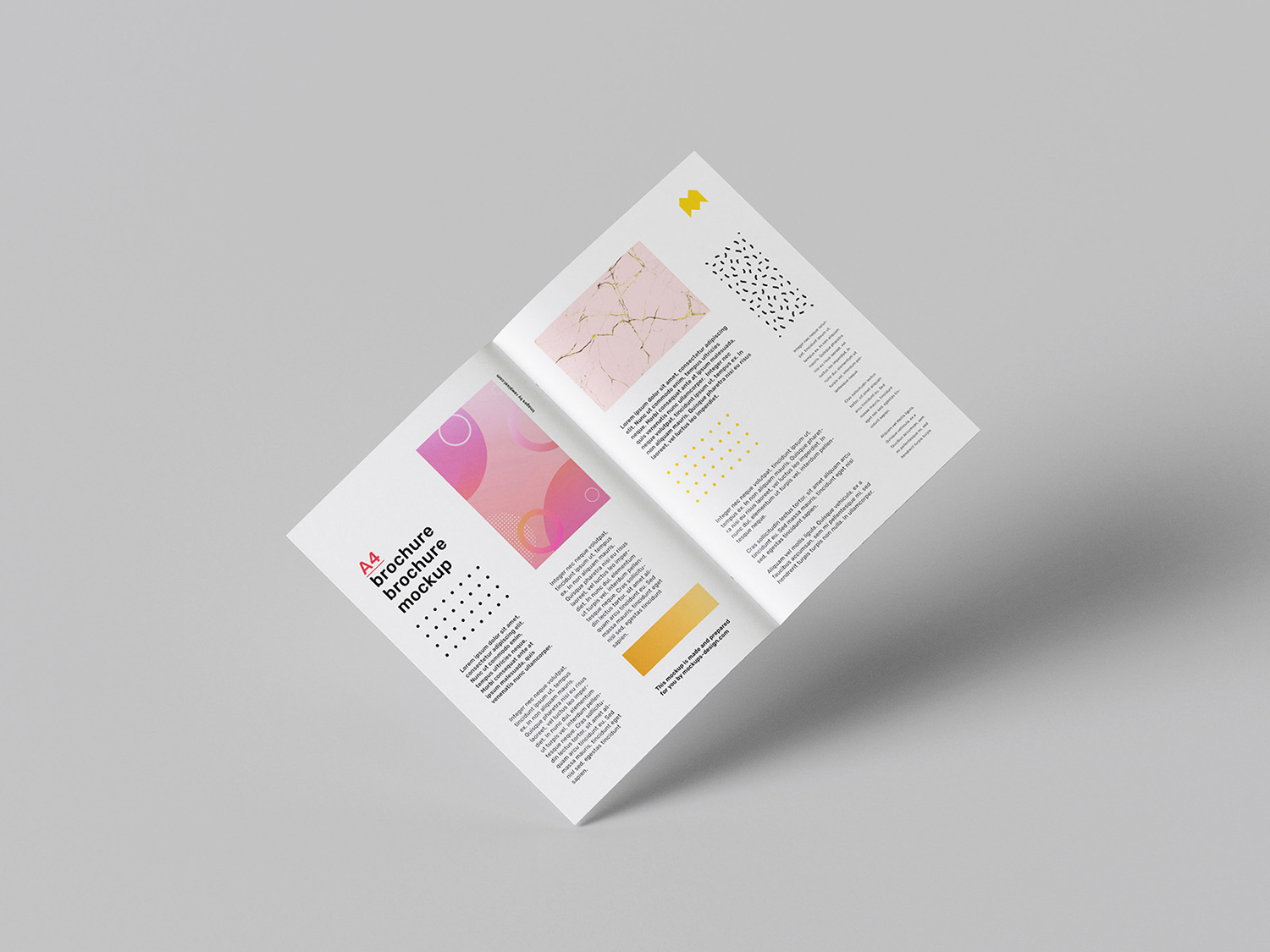 Free Floating A4 Brochure Mockup