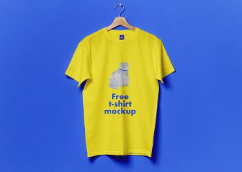 Free Hanging T-Shirt PSD Mockup