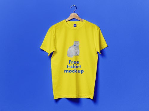 Free Hanging T-Shirt PSD Mockup