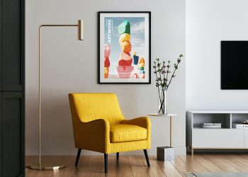 Free Modern Interior Poster Frame Mockup