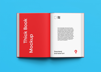 Free Open Book Mockup Top View